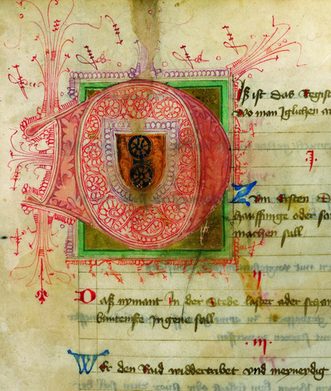 Inititale aus dem Mainzer Friedebuch 1435-1455