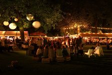 Der Mainzer Weinmarkt im Stadtpark bei Nacht