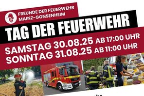 Ein Werbeplakat für die Veranstaltung. © Verein der Freunde der Feuerwehr Mainz-Gonsenheim