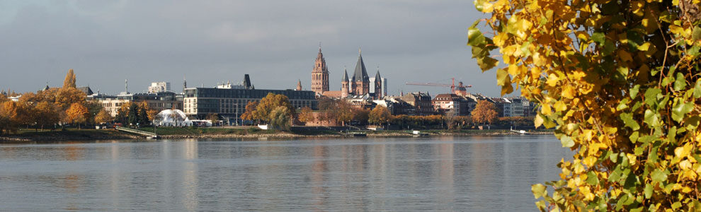 Mainzer Stadtsilhouette im Herbst